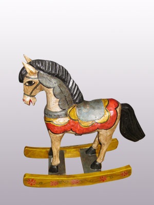 Carved horse rocking style 15 inch tall handpainted